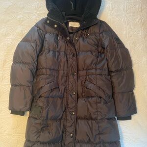 Coach Black Down Puffer Coat Teddy Hood Black Midi SZ S